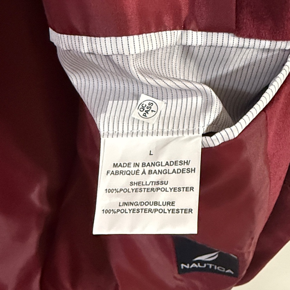 Nautica Men's Burgundy Velvet Blazer Size Large - Picture 3 of 6